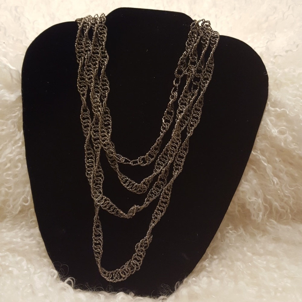Beautiful silver lightweight long necklace